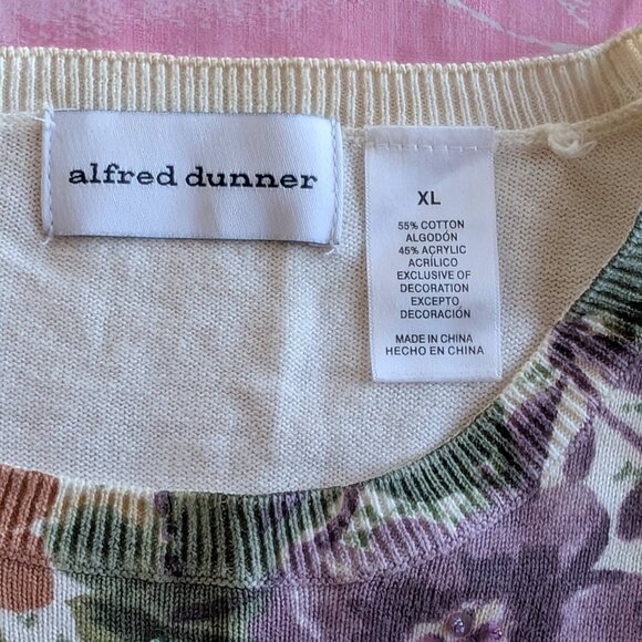 Alfred Dunner Women's XL Ivory Floral Sequin &Pearl Beaded Long Sleeves Sweater - Picture 10 of 15